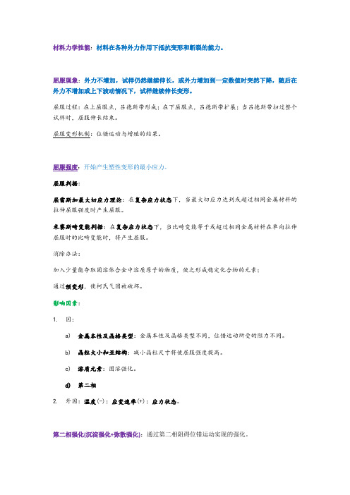 材料力学性能总结材料