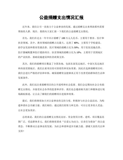 公益捐赠支出情况汇报