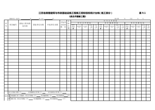 招投标统计台帐