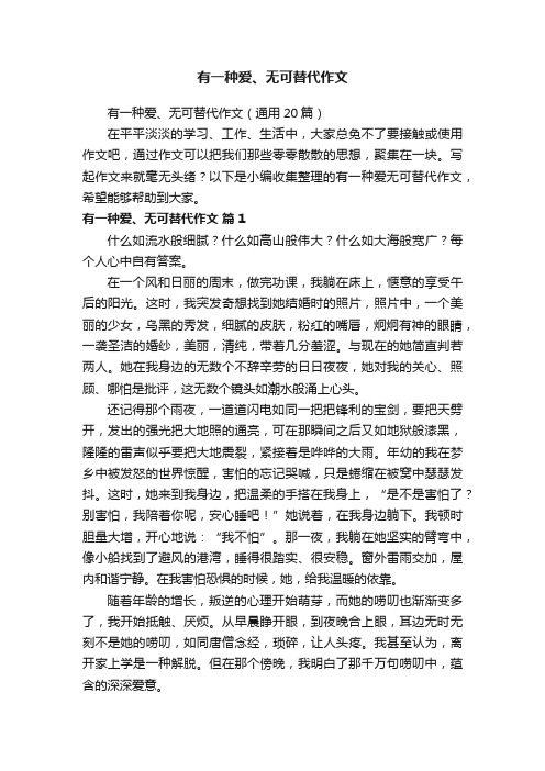 有一种爱、无可替代作文