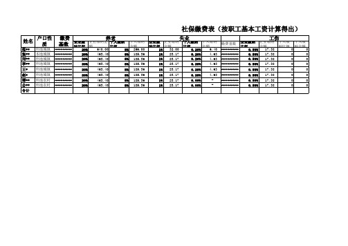 2014-2015社保缴费明细表