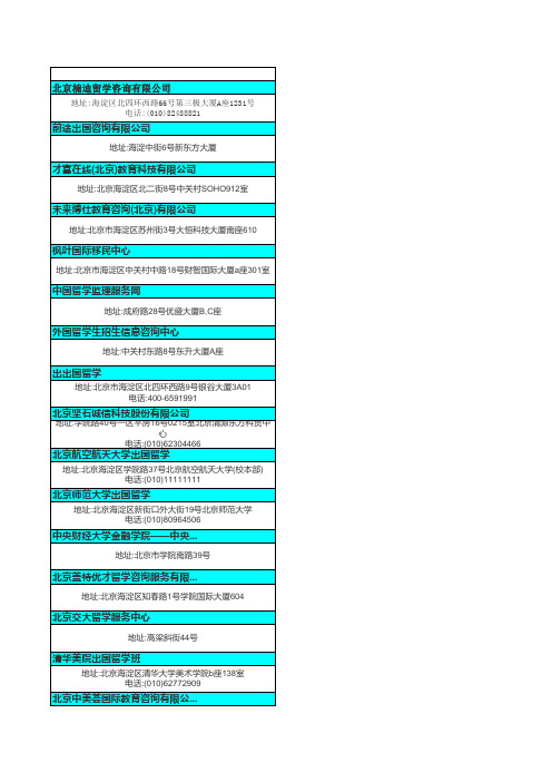 北京出国留学中介列表