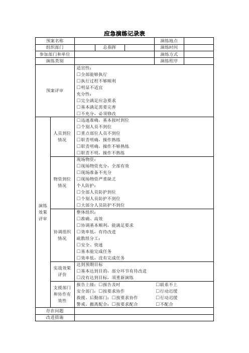 应急演练记录表