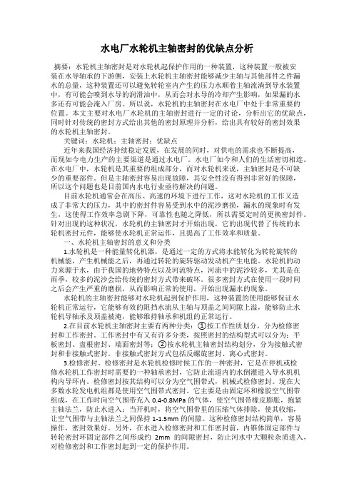 水电厂水轮机主轴密封的优缺点分析