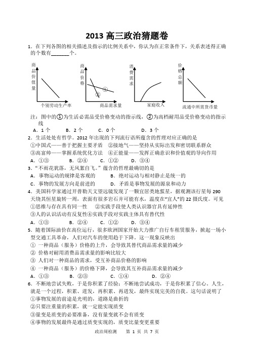 2013政治猜题卷