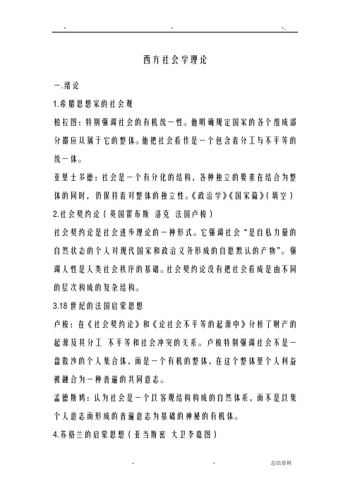 古典西方社会学理论