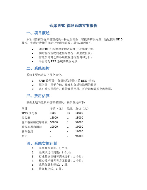 仓库rfid管理系统方案报价