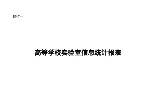 高等学校实验室信息统计报表