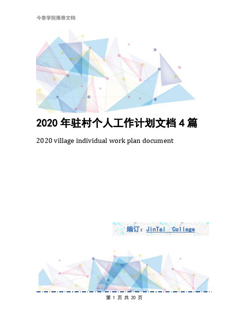 2020年驻村个人工作计划文档4篇