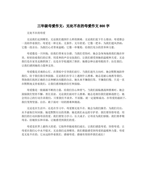 三年级母爱作文：无处不在的母爱作文800字