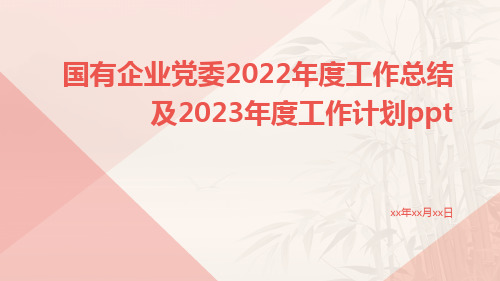 国有企业党委度工作总结度工作计划ppt