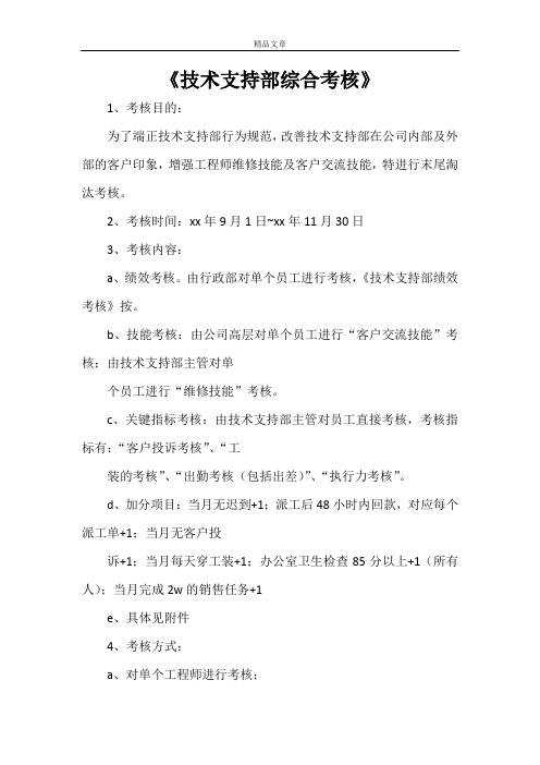 《技术支持部综合考核》