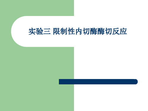 实验三  限制性内切酶酶切反应