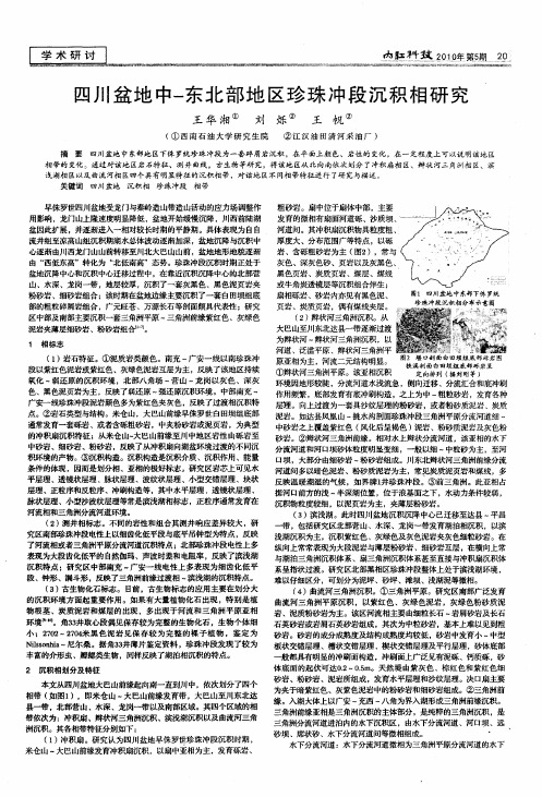 四川盆地中-东北部地区珍珠冲段沉积相研究