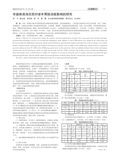 非甾体类消炎药对老年胃肠功能影响的研究