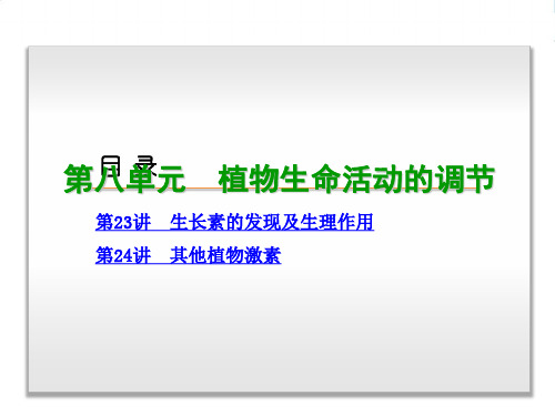 高考生物一轮复习 第8单元 植物生命活动的调节课件 浙科