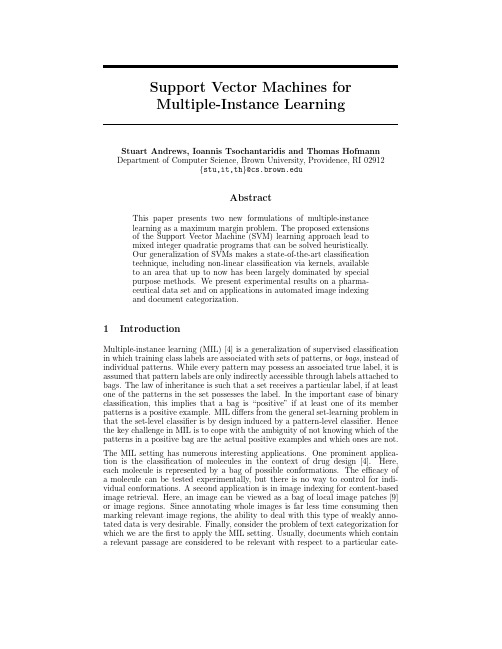 Support vector machines for multiple-instance learning