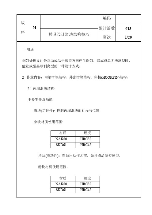 模具设计滑块结构技巧汇总