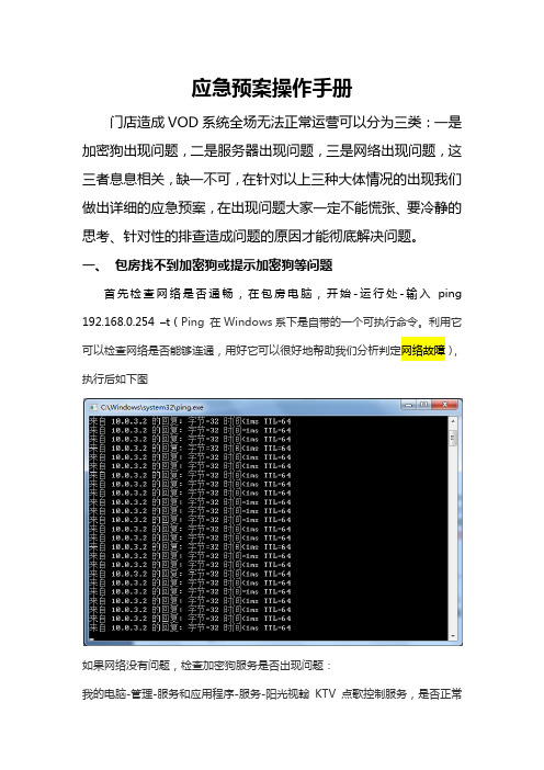 视翰阳光VOD系统应急预案操作手册