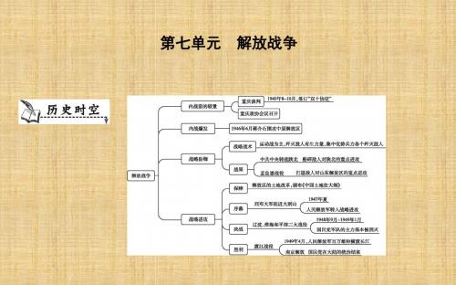 初中八年级历史上册《第七单元 解放战争》单元导学名师课件 新人教版