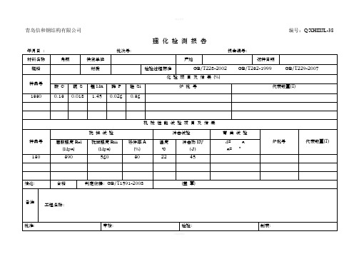 理化检测报告