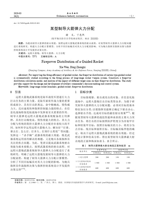 某型制导火箭弹火力分配