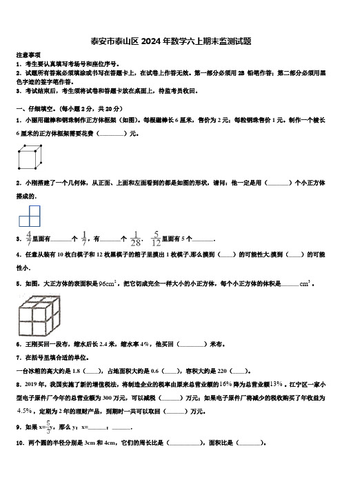 泰安市泰山区2024年数学六上期末监测试题含解析