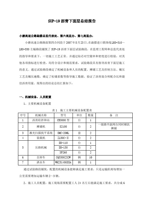 SUP-19沥青下面层总结报告