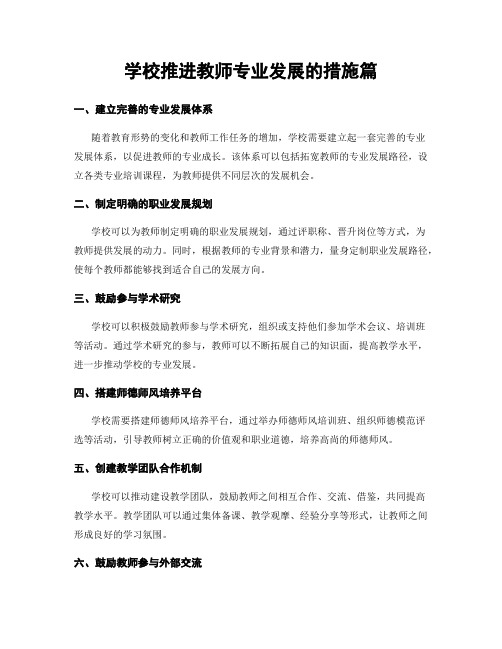 学校推进教师专业发展的措施篇