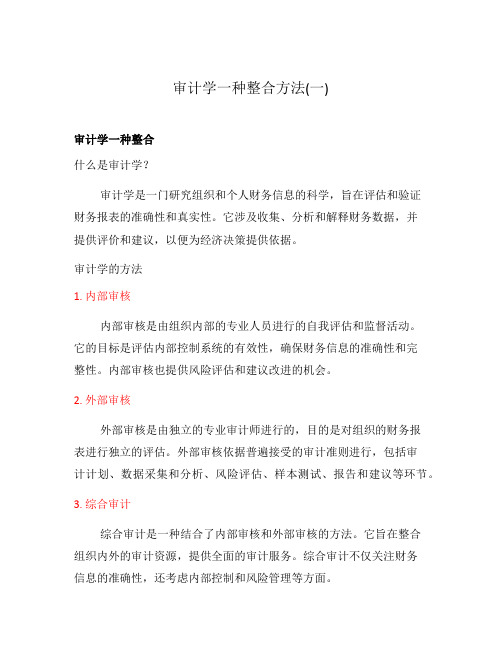 审计学一种整合方法(一)