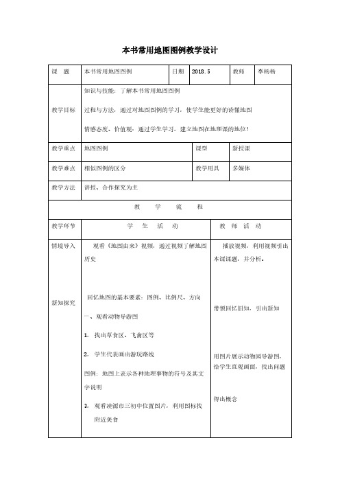 人教版初中地理八年级下册 附录二：本书常用地图图例 初中八年级地理下册教案教学设计教学反思