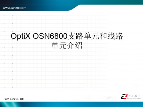 OptiX OSN6800支路单元和线路单元介绍