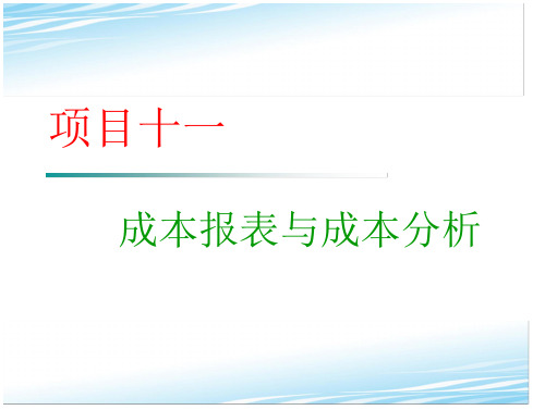 11成本报告与成本分析幻灯片