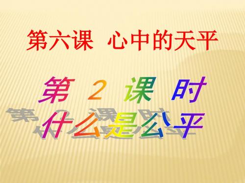 第六课《心中的天平》第2框 什么是公平课件 (人民版九年级全)