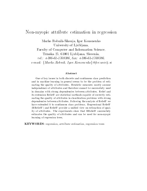 Non-myopic attribute estimation in regression