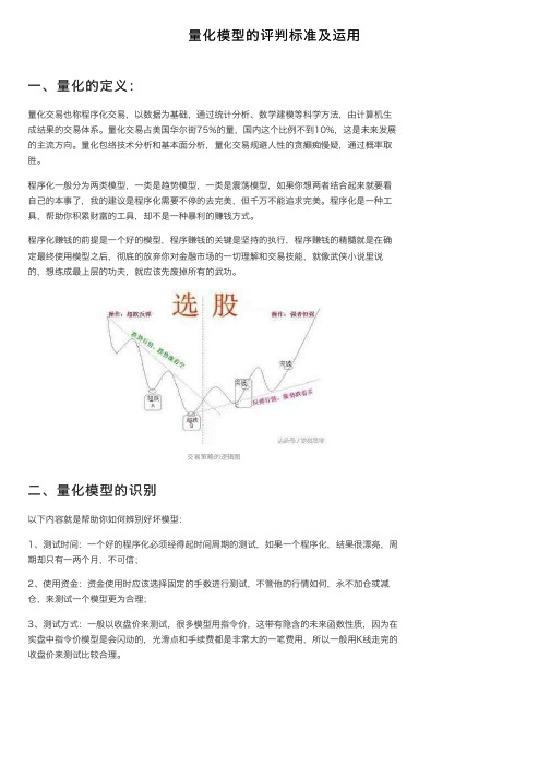 量化模型的评判标准及运用