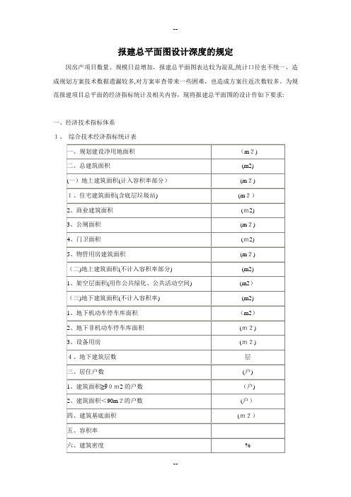 报建总平面图设计深度的规定