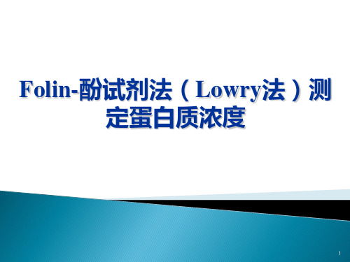 Folin-酚试剂法(Lowry法)测定蛋白质浓度