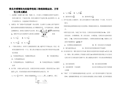 高三物理第一轮复习曲线运动万有引力单元测试