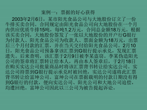 【司法考试】票据法、保险法案例复习题ppt课件