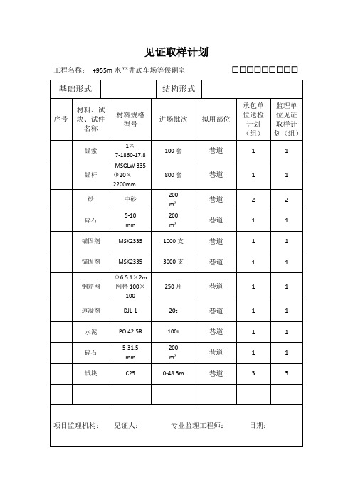 见证取样计划