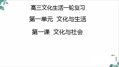 高考一轮复习优质PPT文化生活第一课文化与社会精品PPT