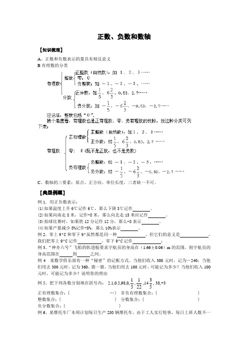 1正数负数和数轴