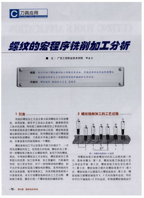 螺纹的宏程序铣削加工分析