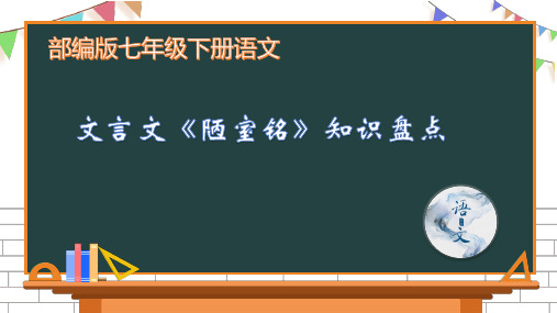 12  文言文《陋室铭》知识盘点(课件)七年级语文下册(部编版)