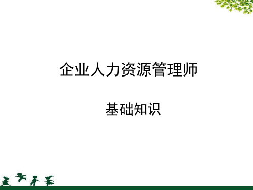 企业人力资源管理师基础知识讲义