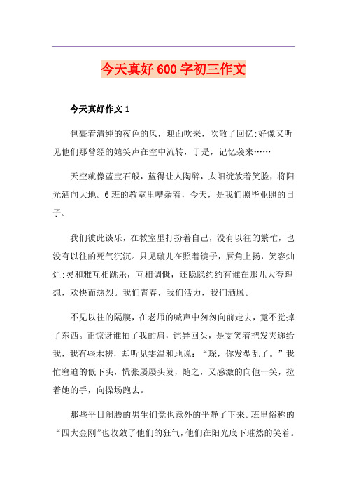 今天真好600字初三作文