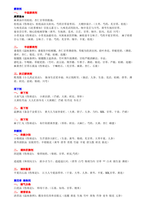 方剂学趣味方歌速记口诀(广州中医药大学版)