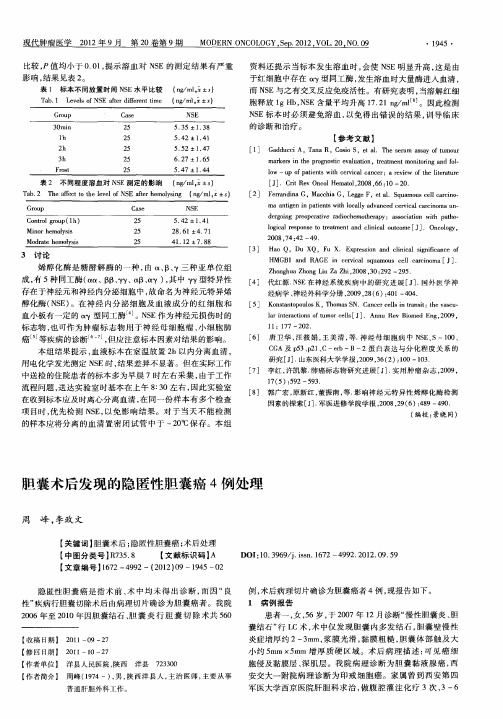 胆囊术后发现的隐匿性胆囊癌4例处理