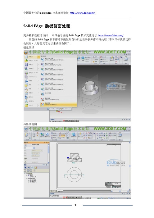 Solid Edge 肋板剖面处理 文本